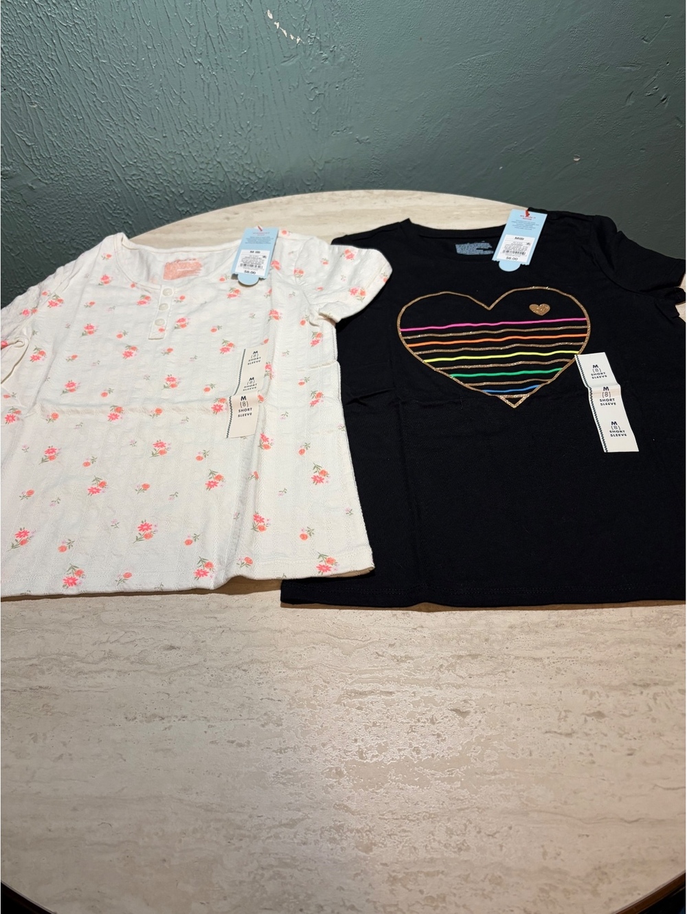 Cherokee Girls' Short Sleeve Tops - Set of 2, Size Medium